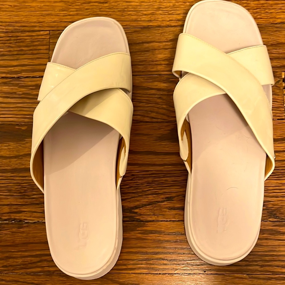 Ugg sandals size 10 work once or twice great condition.